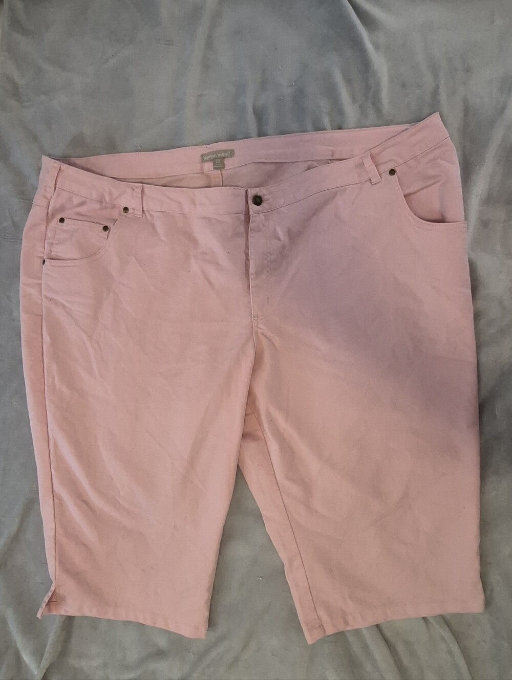 Pink Stretch Denim Petite Capris